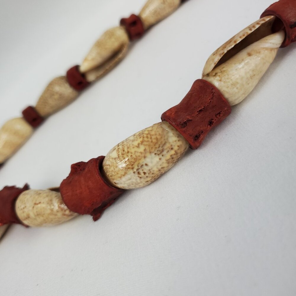 Vintage Long Solid Shell Beaded Necklace - image 6